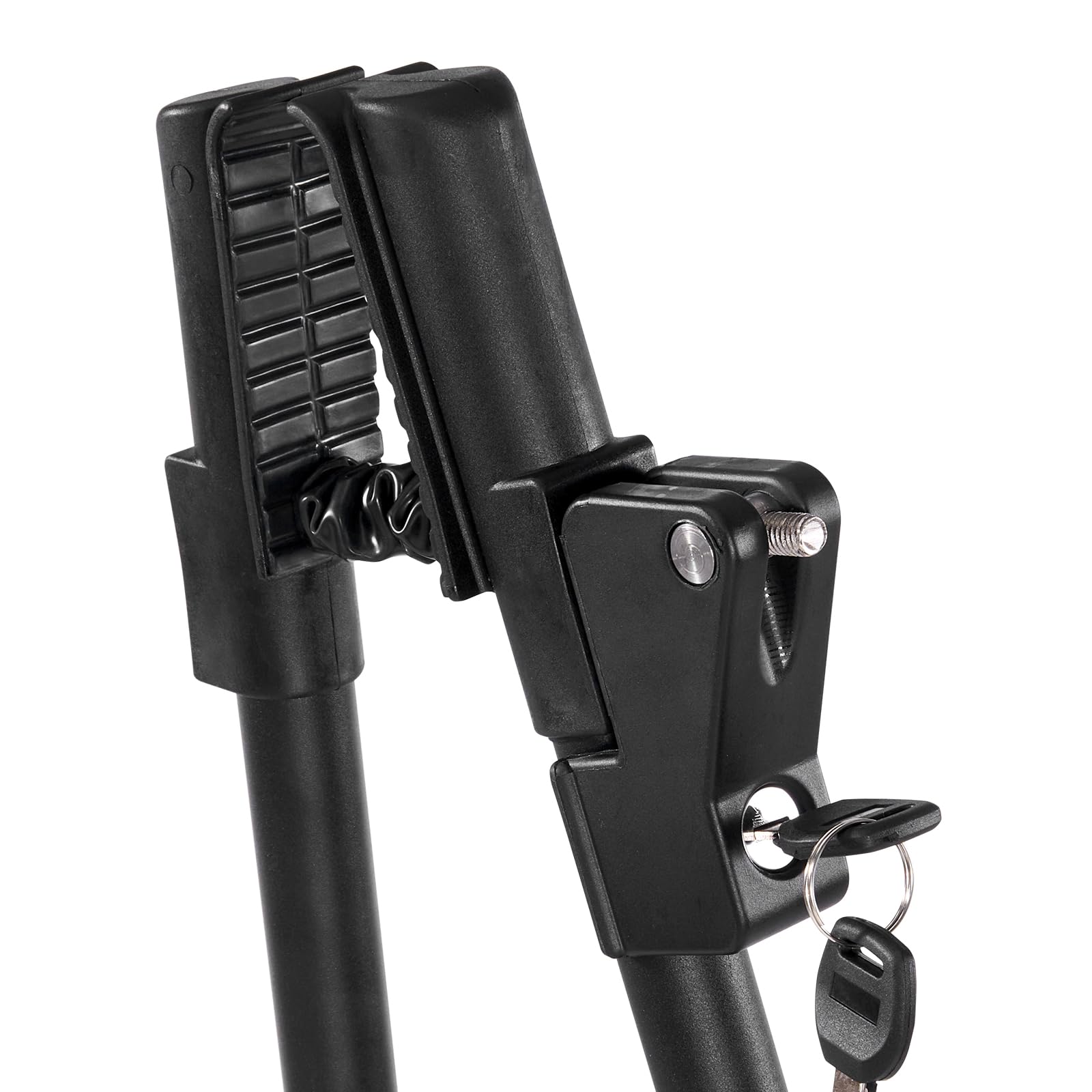 VEVOR Dachfahrradträger 15 kg Tragkraft, aufrechter Fahrraddachträger mit sicherem Verriegelungssystem für die meisten Standard-Querträger, aufrechter Autodachträger für SUV Auto, Schwarz