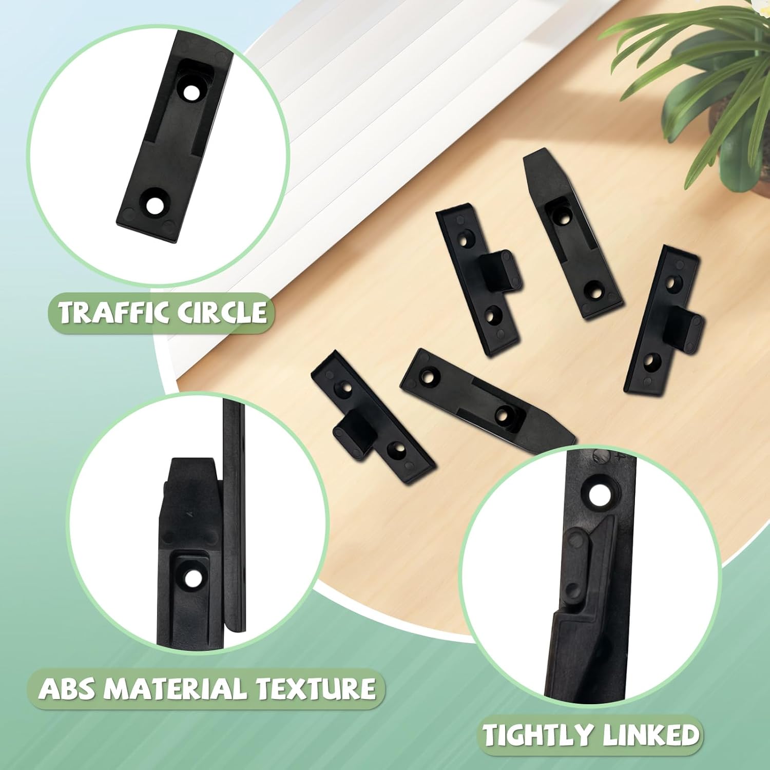 12 Set Black False Front Cabinet Clips Adjustable l Bracket Keku Clips Cabinet Clamps Furniture ABS Suspension Fitting for Roman Columns Wall Clamps Partition Walls Cabinet Panels (Black)