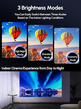 Portable 4K Projector Smart with WiFi6 Bluetooth, Auto Focus & Lens Retract, Triple Brightness, Dolby Audio, Movin OS 2.0 & Built-in Apps for Home Theater, Video Gaming Outdoor Viewing