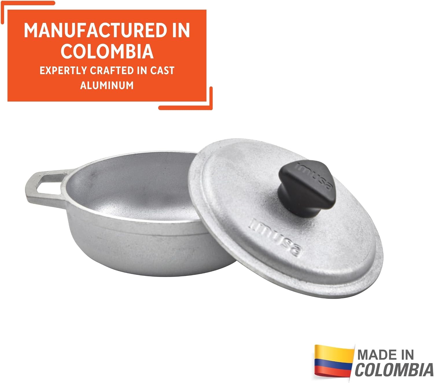 IMUSA (12 PACK) 0.7Qt Traditional Colombian Mini Caldero (Dutch Oven) for Cooking and Serving, 0.7 Quart, Silver (GAU-80560KIT)