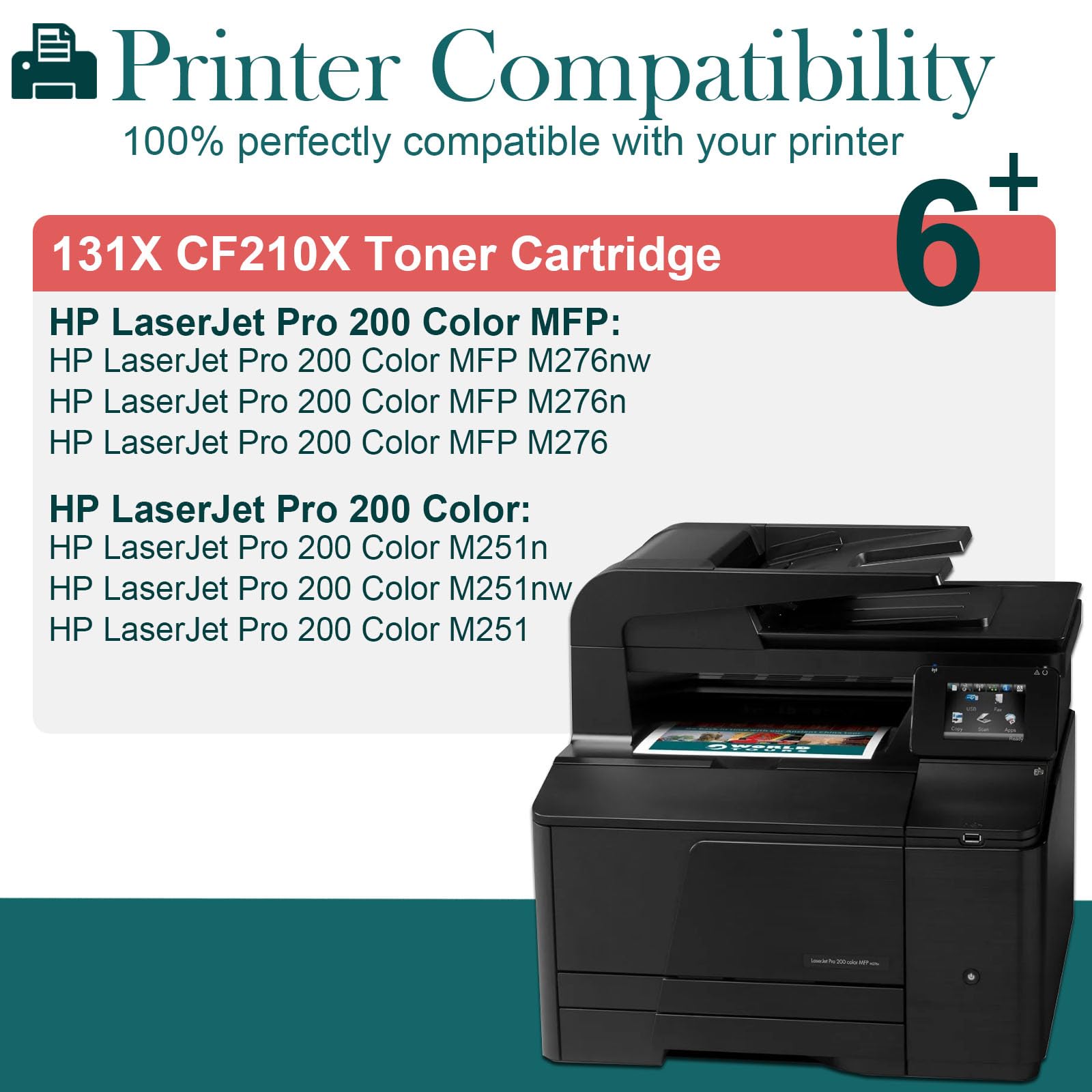 131X CF210X Cartuccia Toner Compatibili per HP 131X CF210X 131A CF210A per HP Laserjet Pro 200 Color MFP M276nw M276n M251n M251nw Nero Ciano Magenta Giallo (4-Pack)