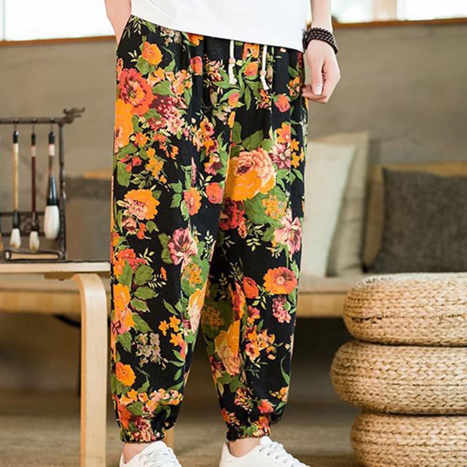 GLIMCLAP 花柄サルエルパンツ Mサイズ GLIMCLAP 花柄サルエルパンツ Mサイズ
