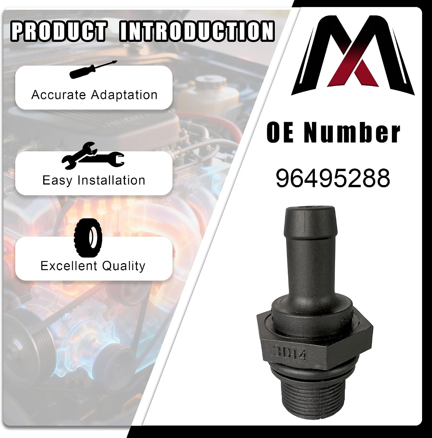96495288 Positive Crankcase Ventilation (PCV) Valve Compatible with Suzuki Swift+ Pontiac G3/Wave Chevy Aveo/Optra Replace# CV2565C V370 6P1290