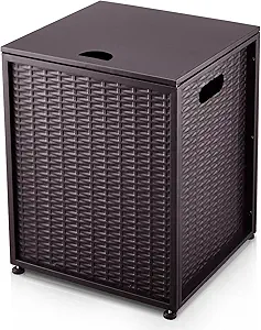 Outdoor Propane Tank Cover - 20 lbs Tank Side Table with Storage, Dual Function for Gas Fire Pit, Grill, Griddle & Stoves