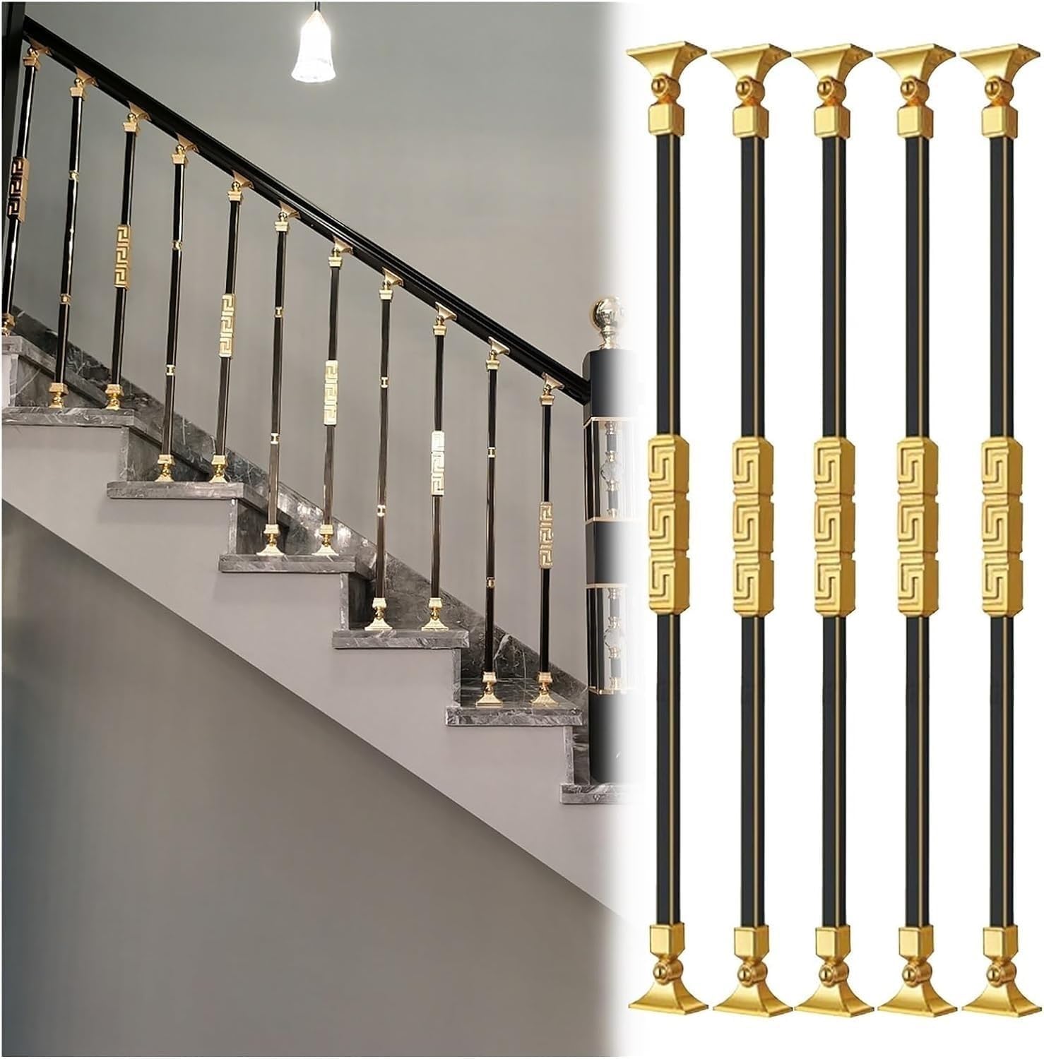 Garde-corps escalier intérieur pour sécuriser et ajuster les marches, Style-b lot de 5