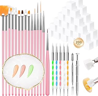 YOOVR Herramientas de Arte de Uñas, 200 Espon...