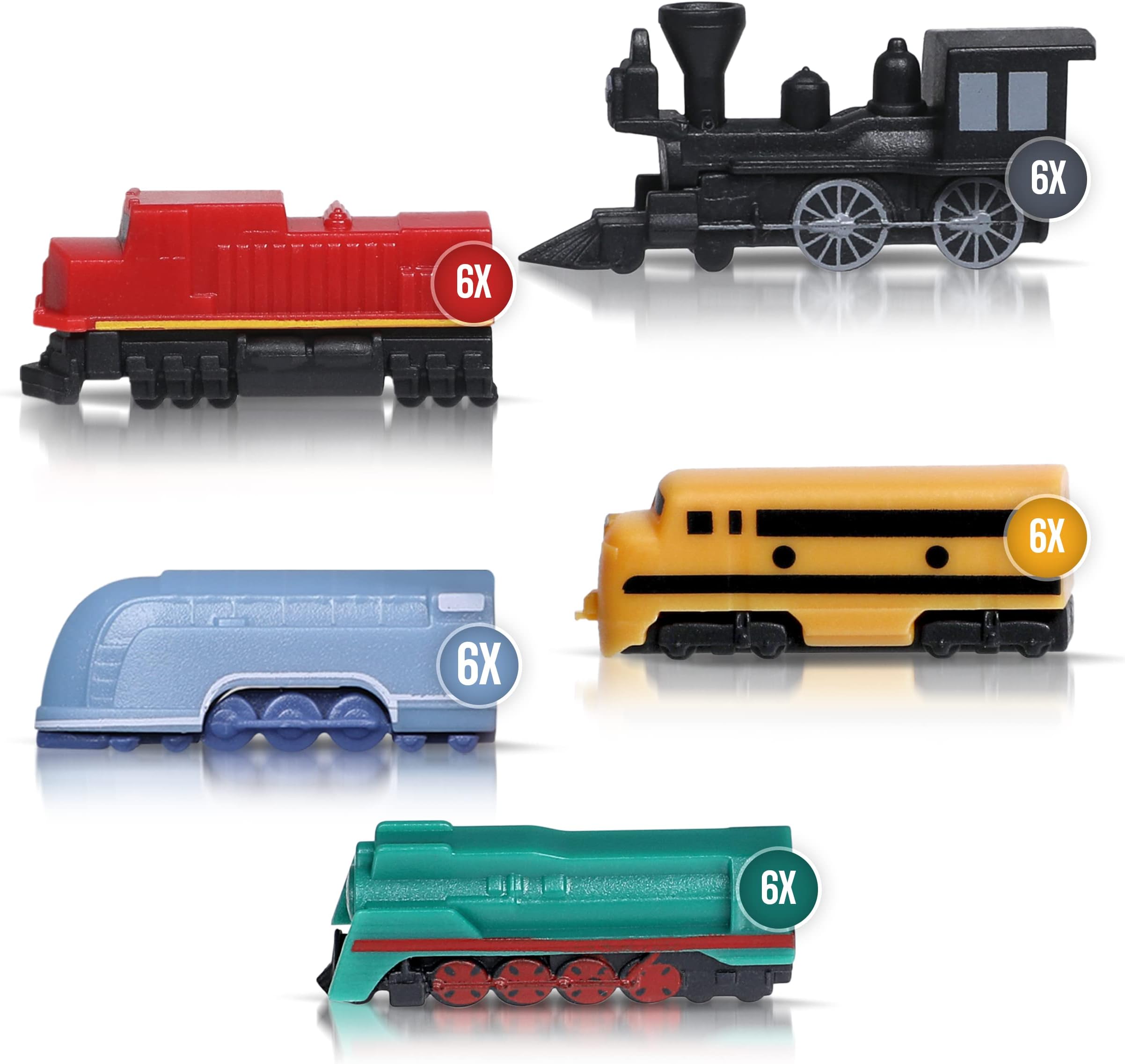 The Little Plastic Train Co. Extra Engines Pack Player Pieces for Ticket to Ride and Other Adult, Family, and Kids Board Games Upgraded Miniatures (Extras)
