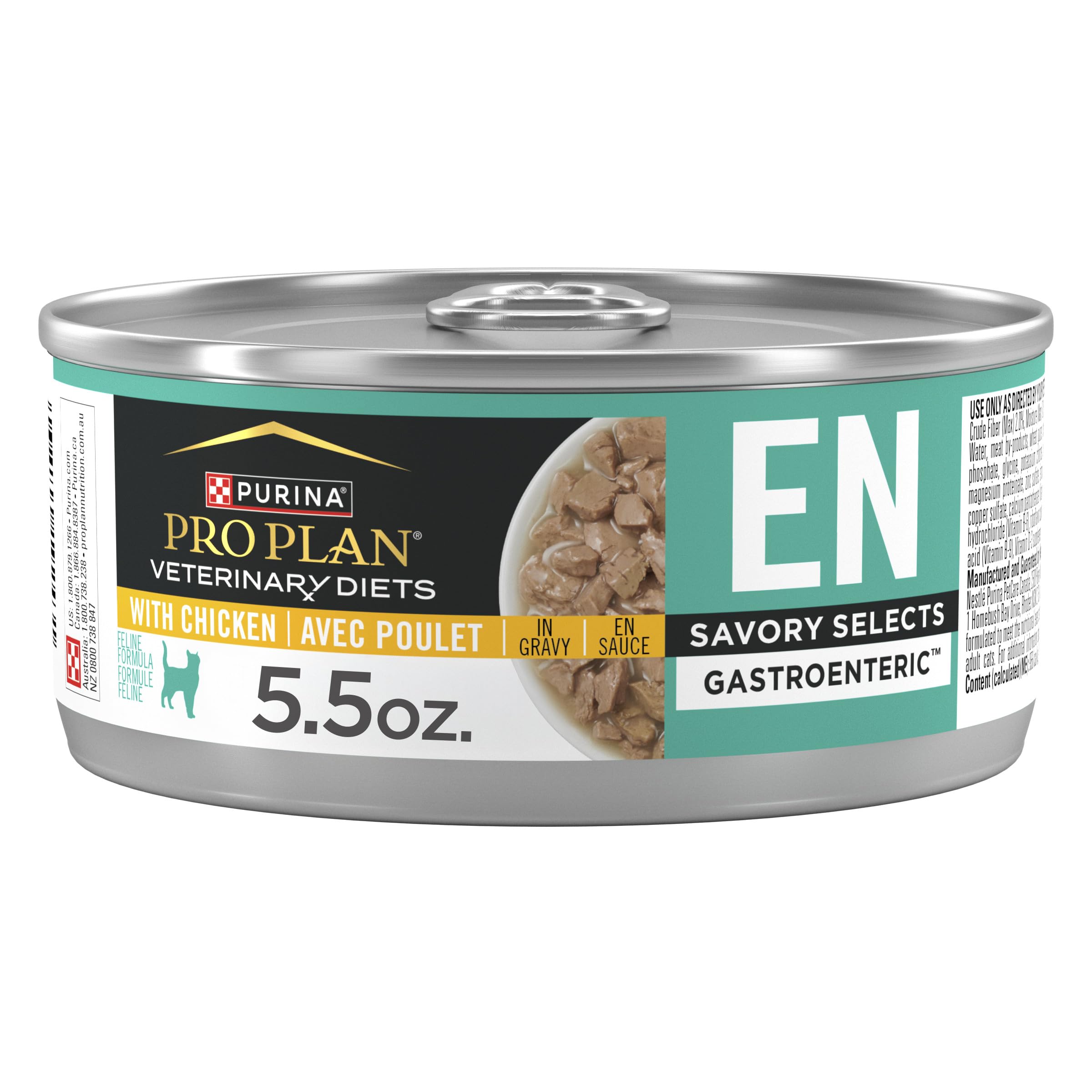 Purina EN Gastroenteric Feline Formula Savory Selects in Sauce with Chicken Wet Cat Food - (Pack of 24) 5.5 oz. Cans