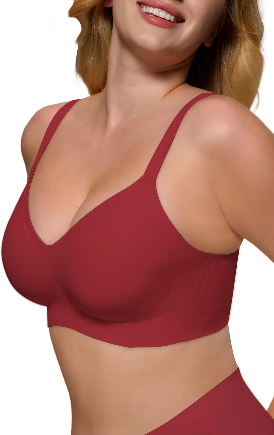 As Fairy Womens Soft Comfortable No Underwire Bras V Neck Seamless Push Up Bralettes Full Coverage Tshirt Brassiere - Image 7