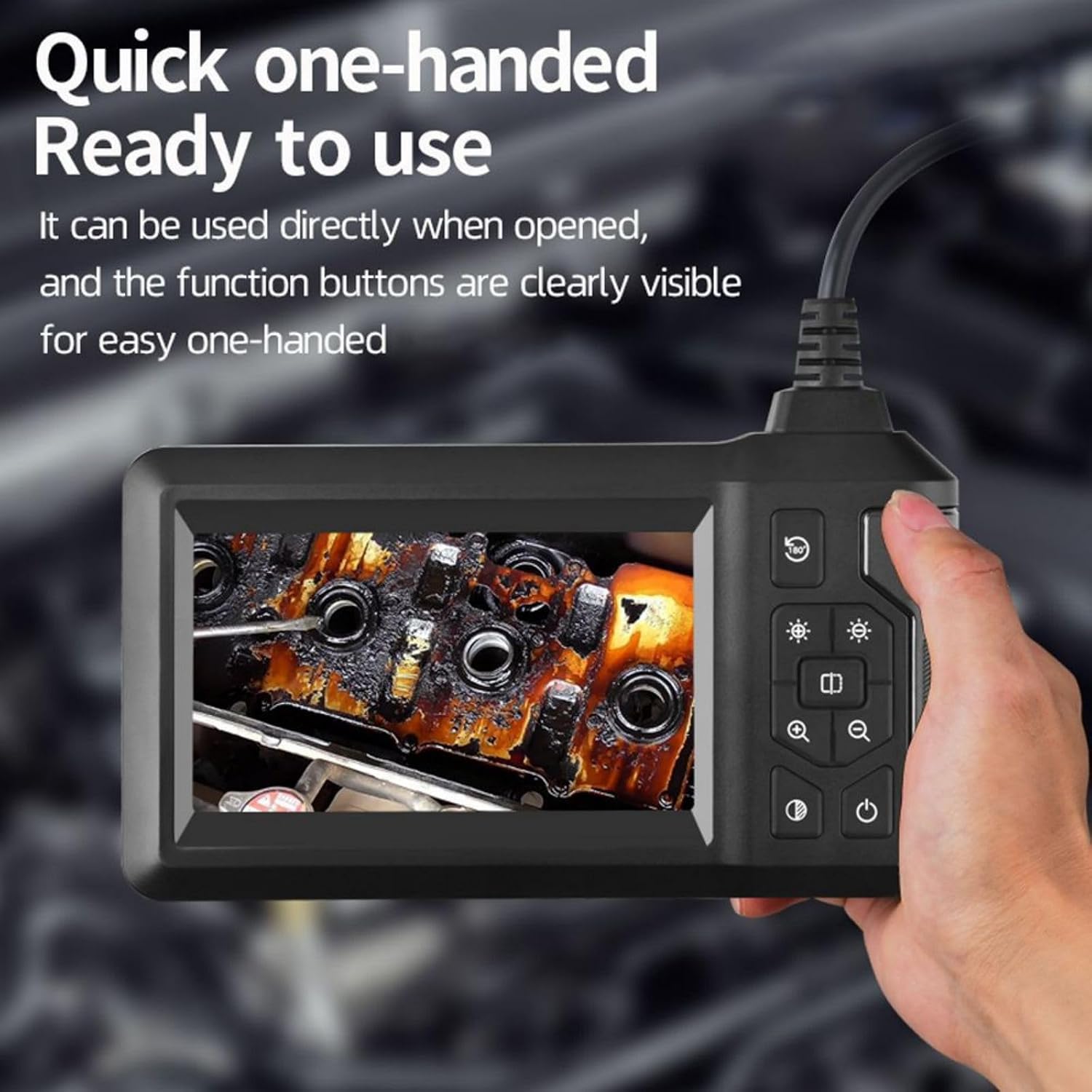 8mm Borescope Camera IP67 Inspection Camera USB C Rechargeable with Adjustable LED Lights and Bracket Maintenance Diagnostic