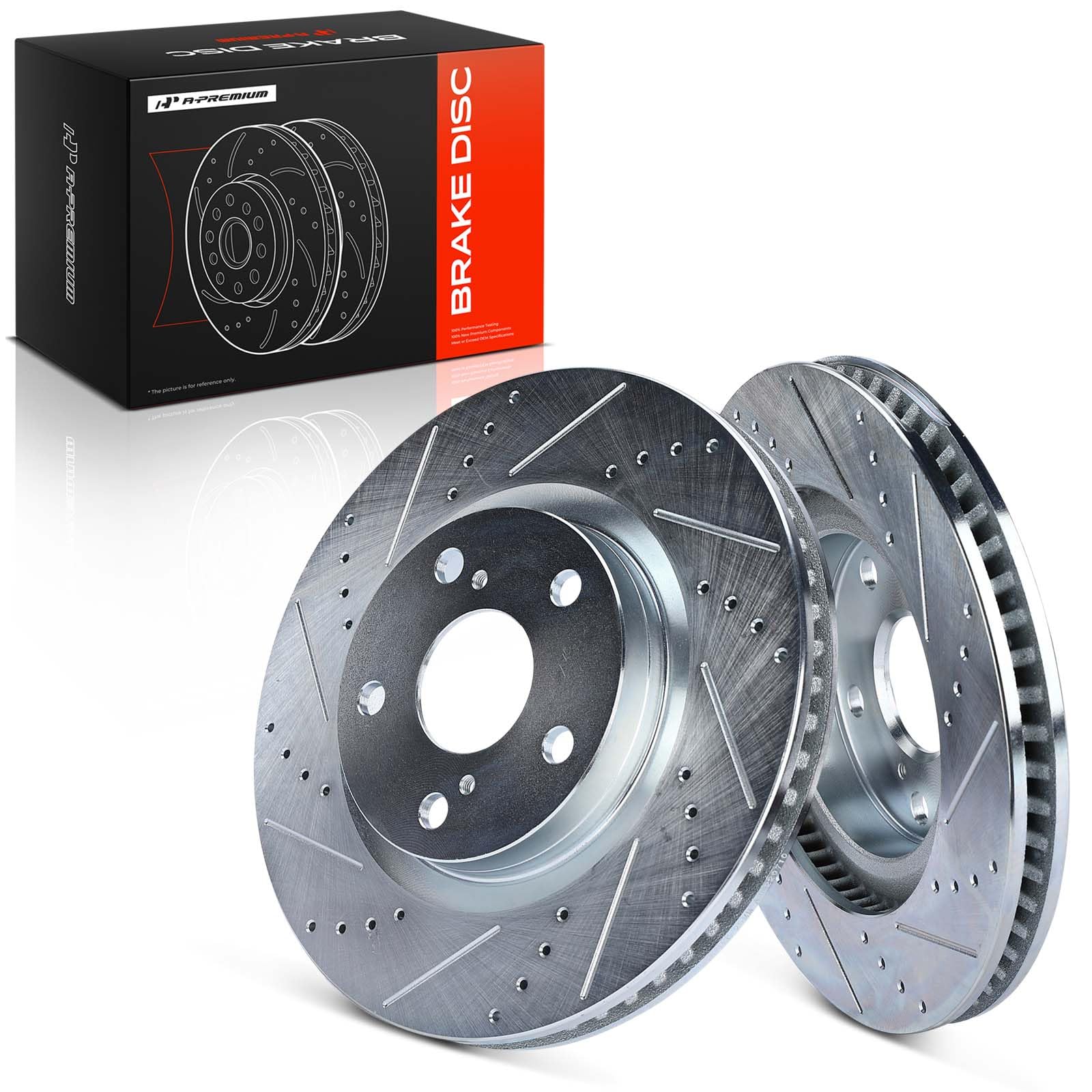 Amazon.com: A-Premium 11.65 inch (296mm) Front Drilled and Slotted