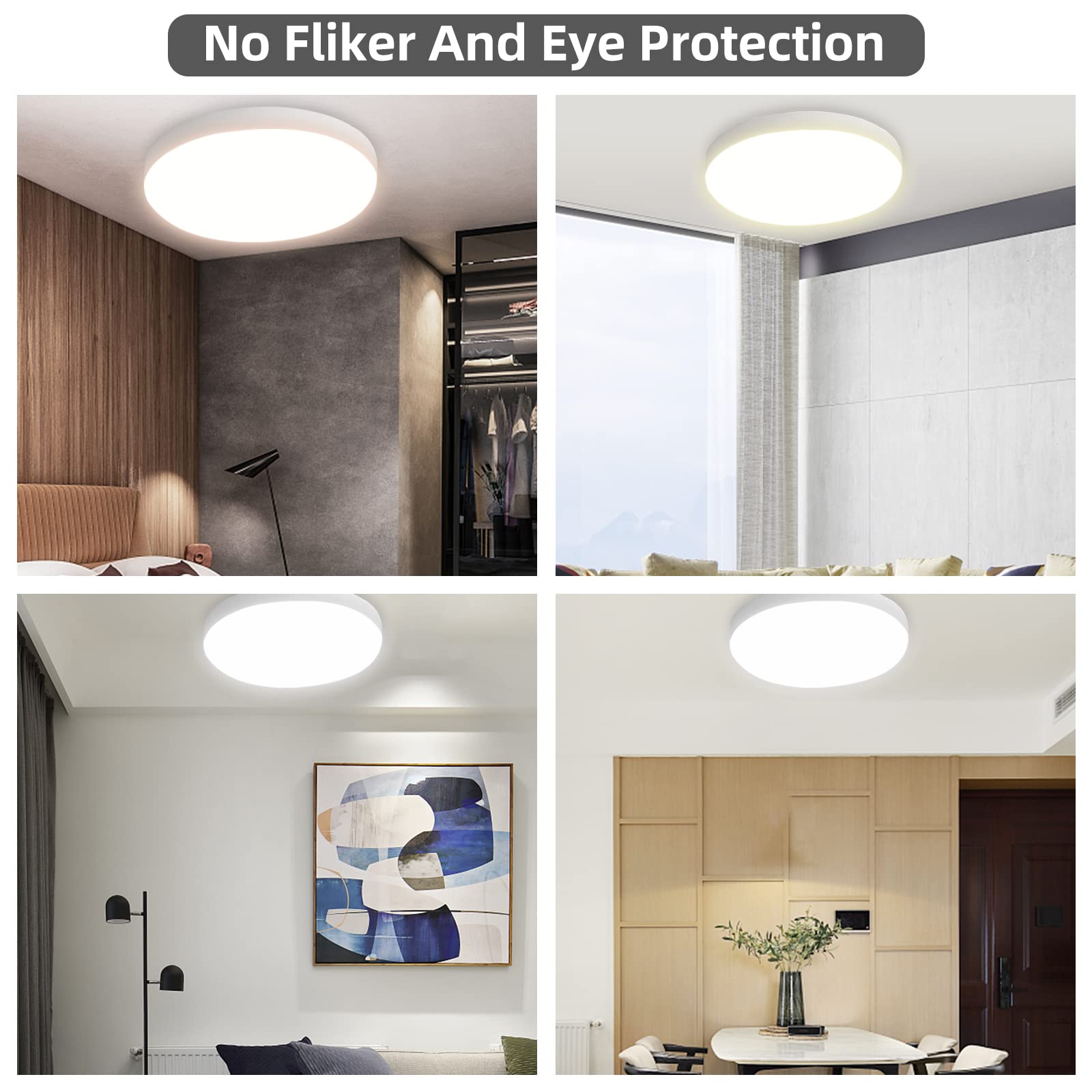 LED Ceiling Light Dimmable LED Ceiling Light - LED Ceiling Light Flat Round Modern 18 W 2000 LM