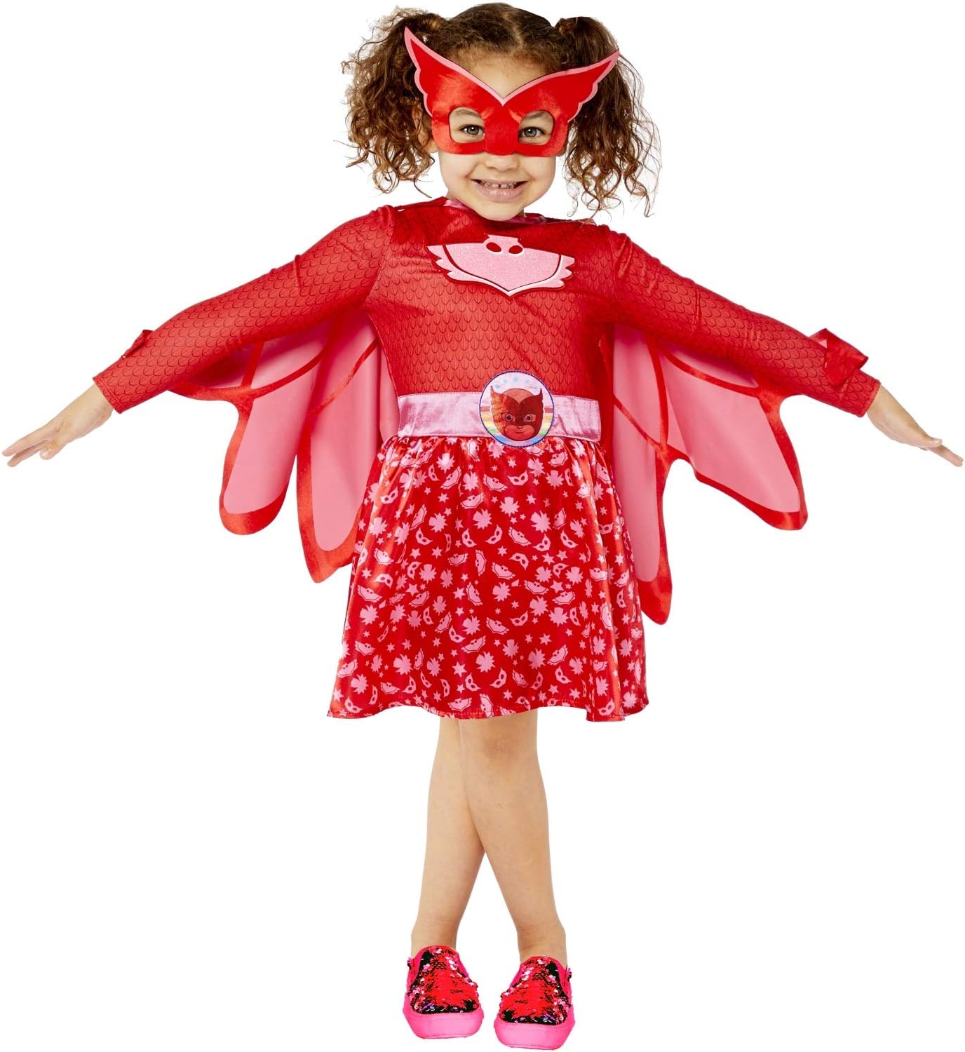 amscan (PKT) (9908860) Child Girls Pink Owlette PJ Masks Costume Dress Costume (3-4yrs)