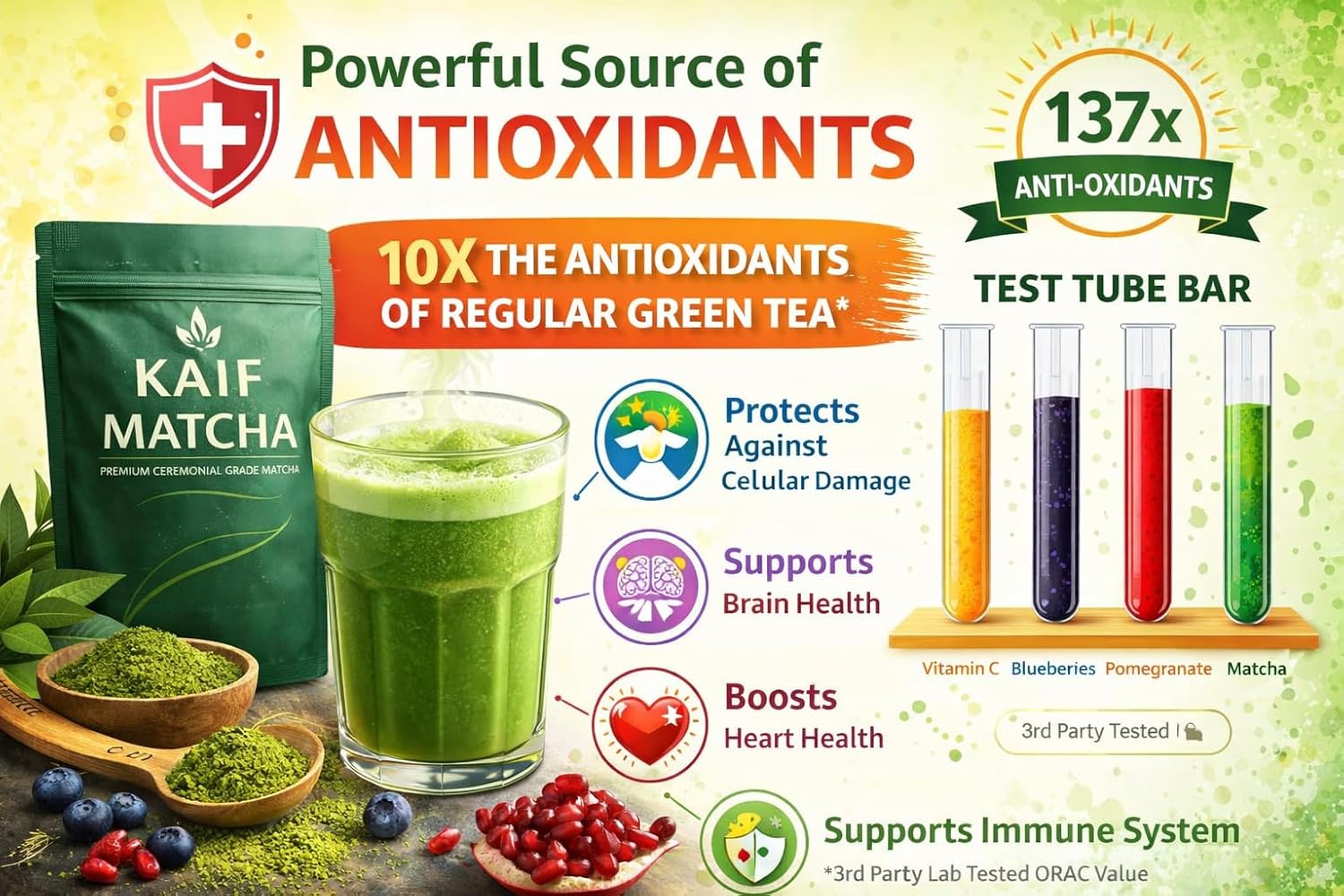 KAIF Ceremonial Grade Matcha Powder 50g Premium First Harvest Green Tea Smooth Taste for Lattes & Smoothies Natural Clean Energy & Antioxidants