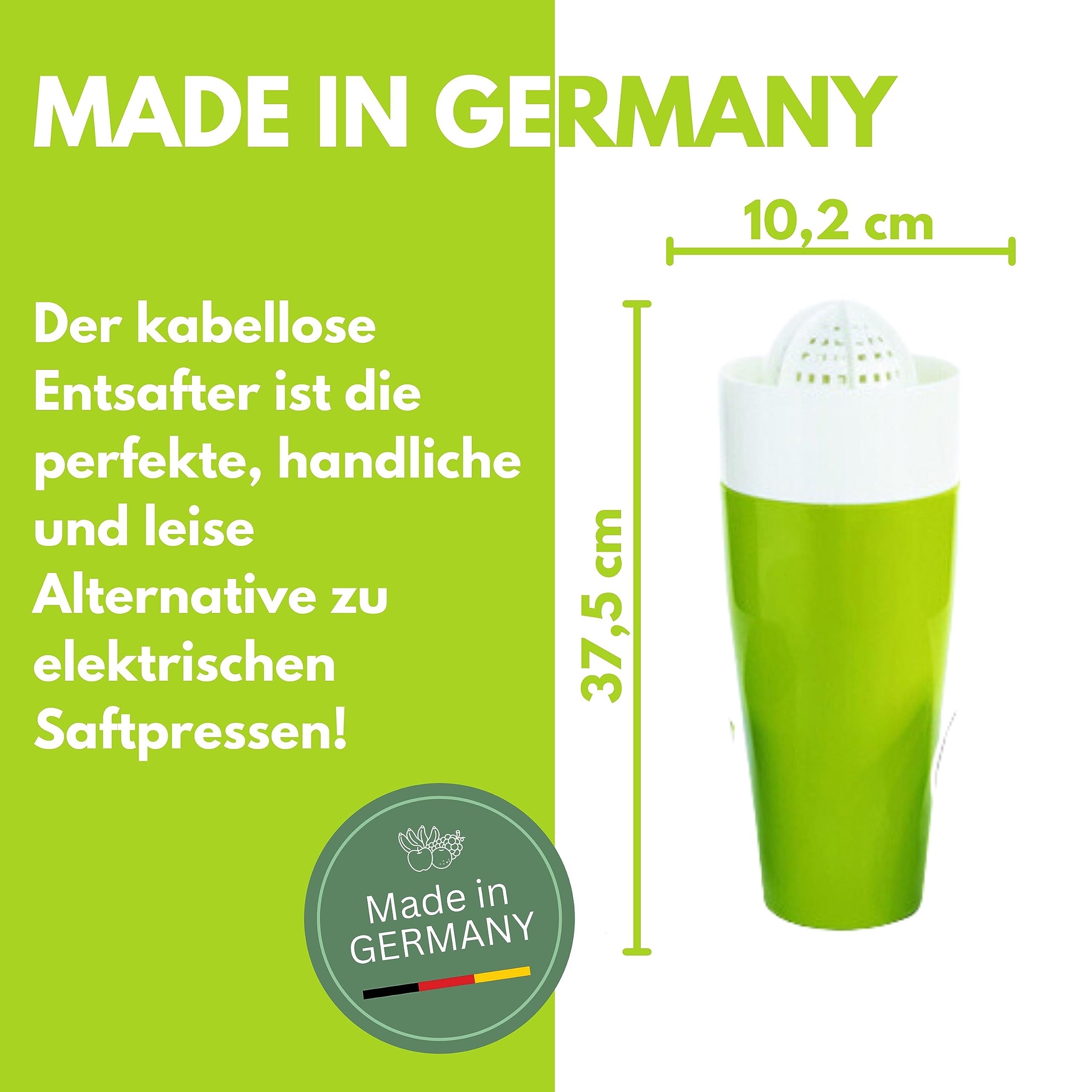 Shakin' Juicer Saftpresse & Entsafter – Handlich, robust & BPA-frei – Vielseitiger Entsafter für Gemüse und Obst – Zitruspresse spülmaschinenfest – Made in Germany