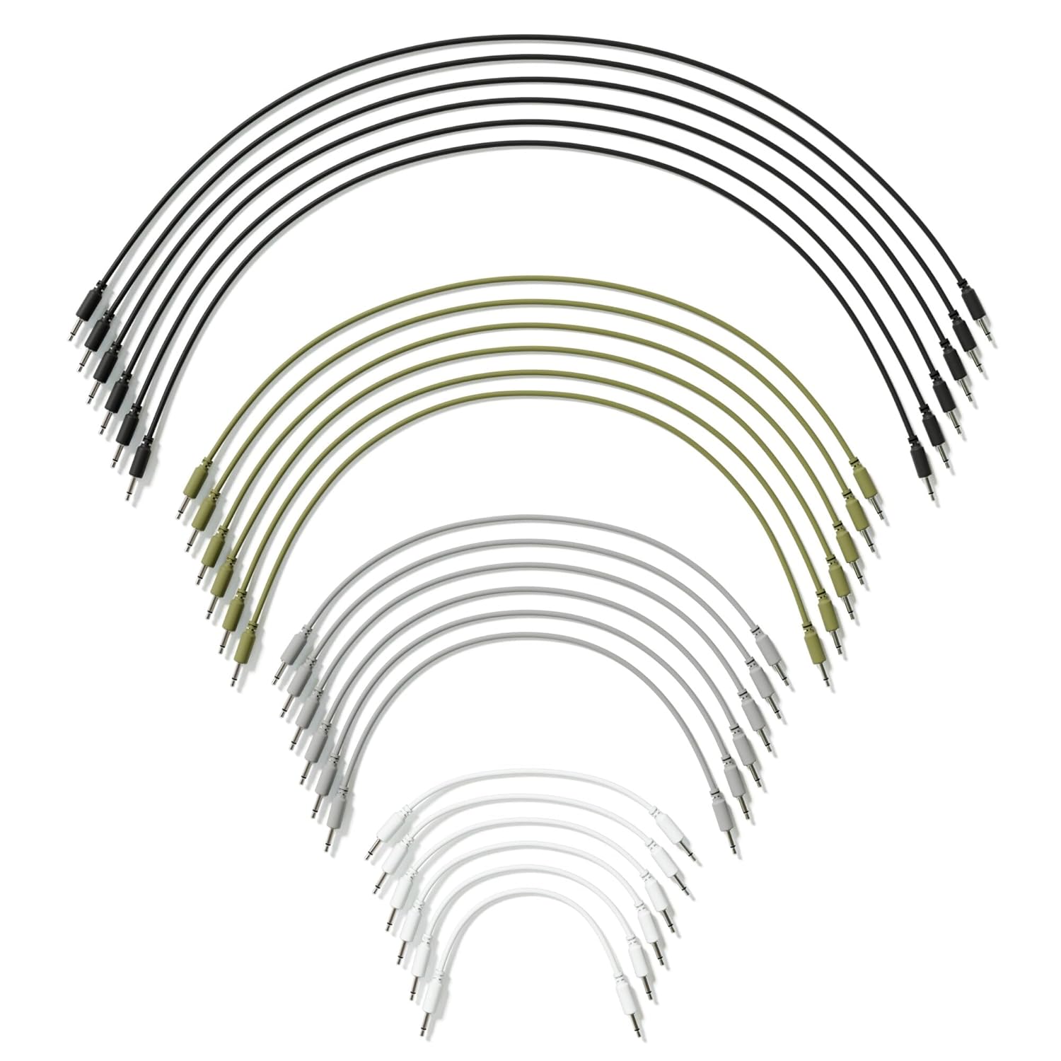 24-Pack - Mono Modular Patch Cables TS 3.5mm 1/8 inch Eurorack Synthesizer [24C-Pack]