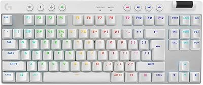 Logitech G Pro X TKL Lightspeed Clavier de Jeu sans Fil - Blanc - US INT'L - Tactile