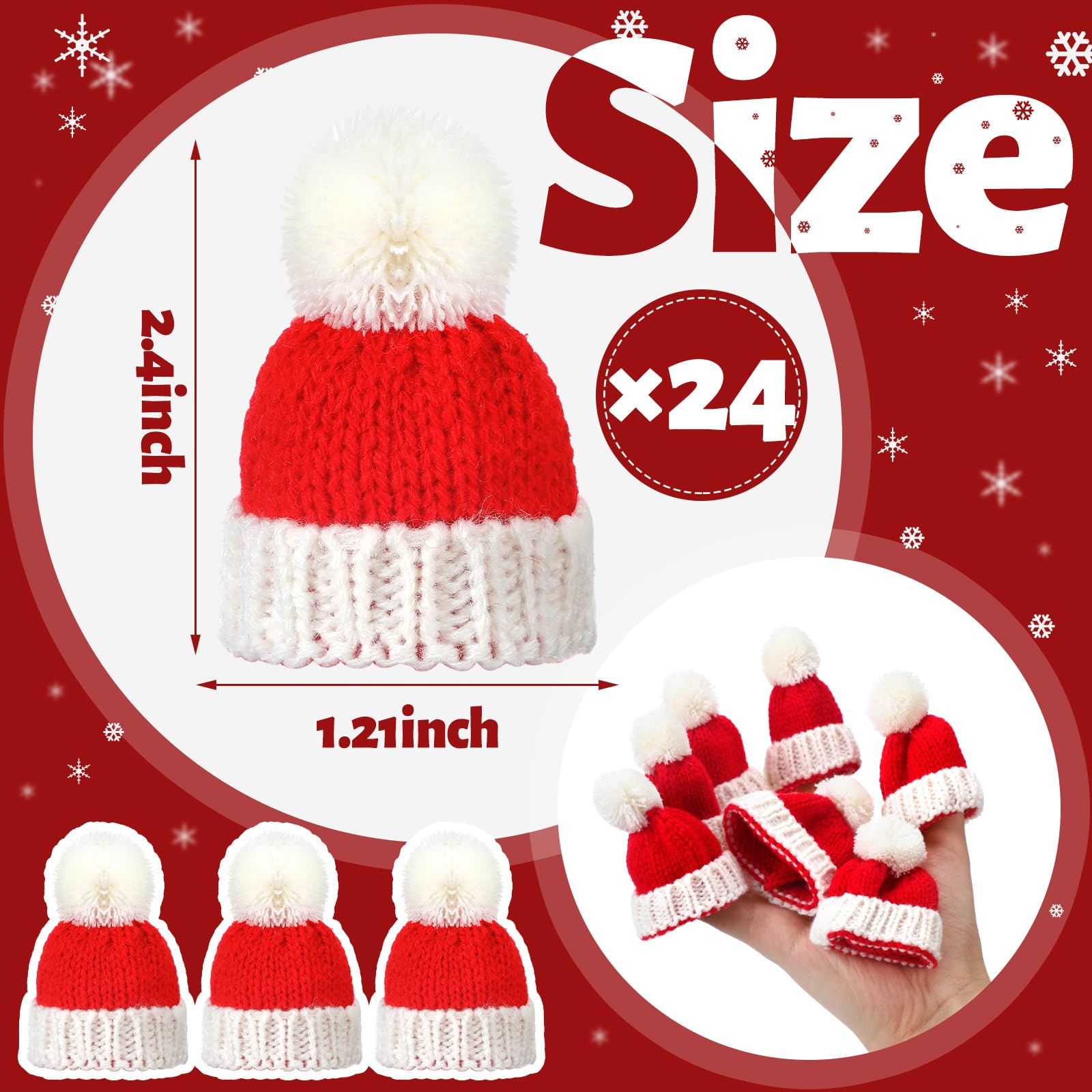 Red Christmas Beanie With Pom Pom – Knit Winter Hat For Men & Women, Holiday Party Accessory - View #11