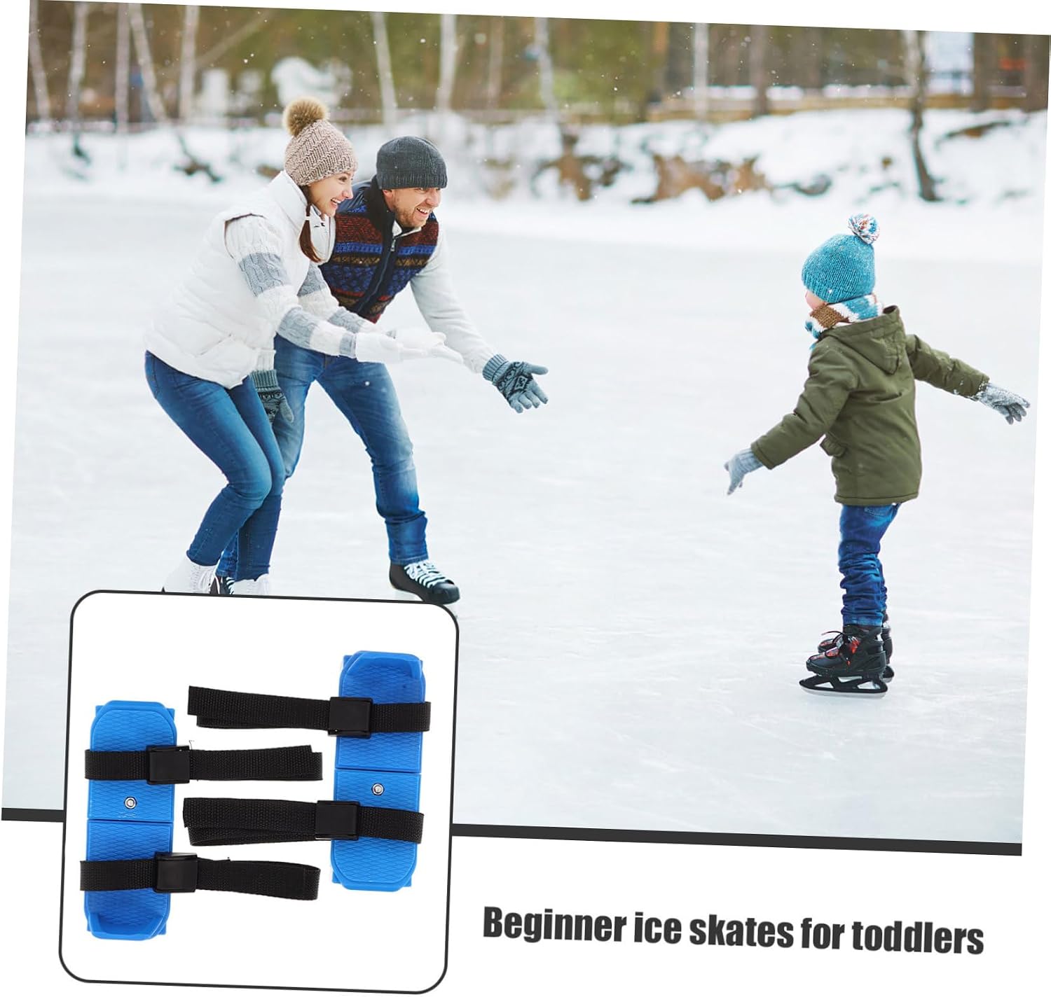 Boys and Girls Ice Skates Adjustable Buckle Guards Safe Stable for Toddlers Boy Girl
