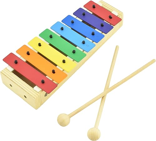 MUSICUBE Xilófono para niños, xilófono de madera con mazos, instrumento musical Orff para aprendizaje educativo y preescolar, kit de percusión para