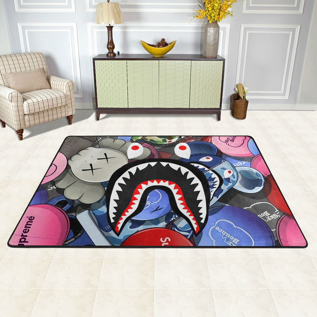Large Outdoor Rug Bape Rug Anime Non Slip Bathroom Rugs