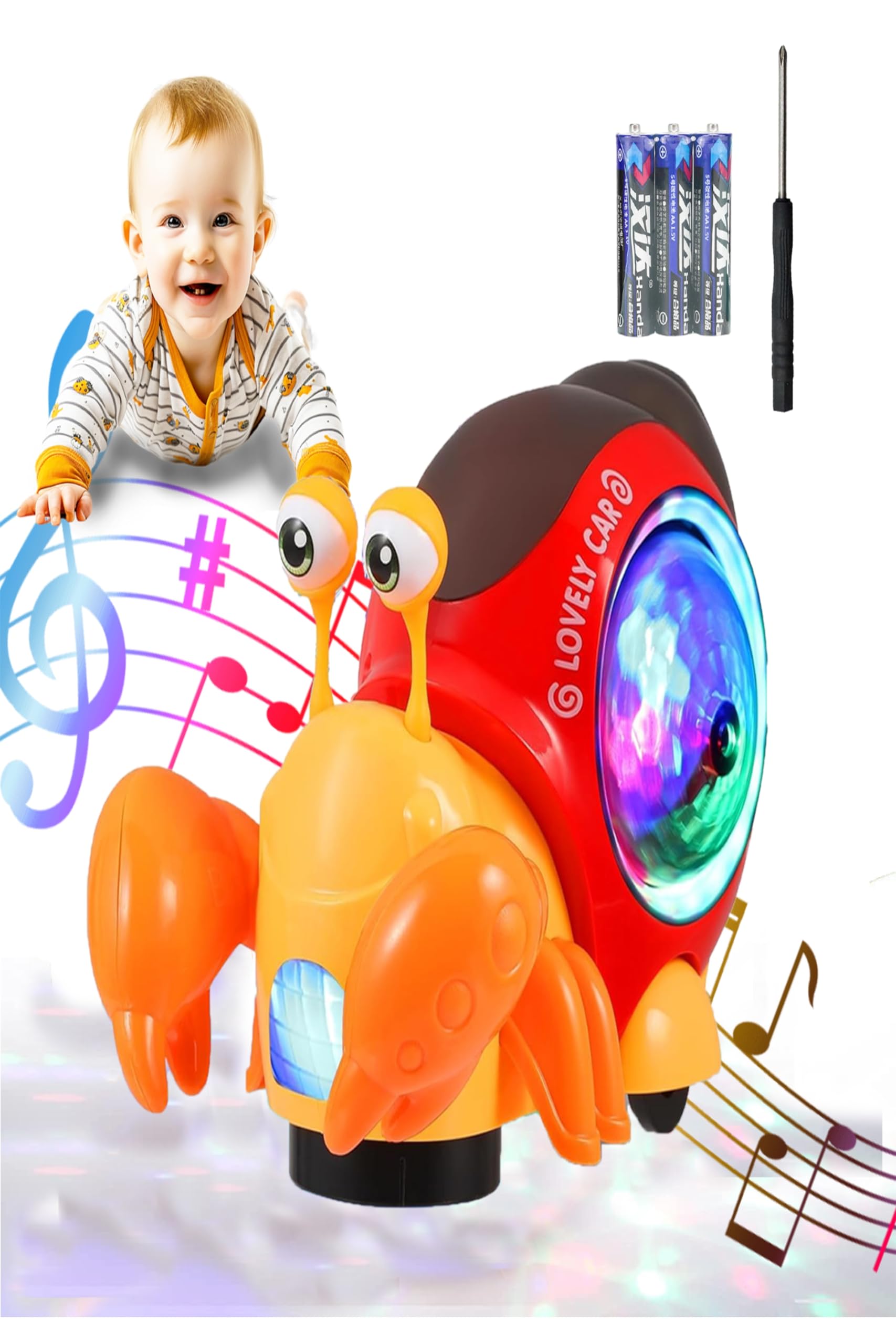 Amazon | Babyn ヤドカリ オレンジ おもちゃ 赤ちゃん ミラーボール