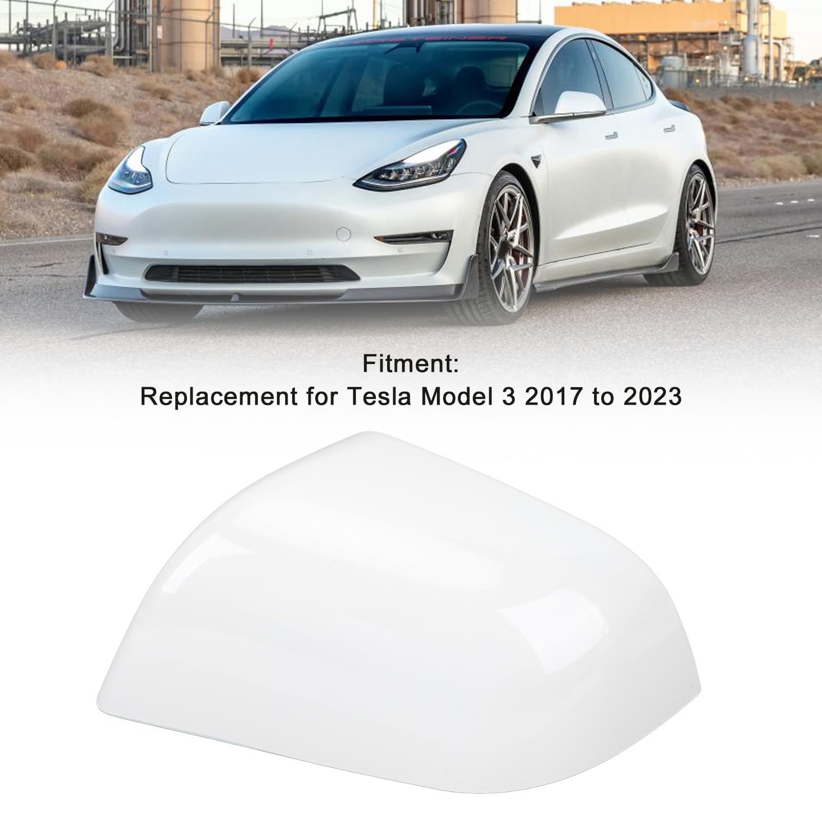 Coque De Rétroviseur Droit Pour Tesla Model 3 – Blanc Nacré – Compatible Modèles 2017 à 2023