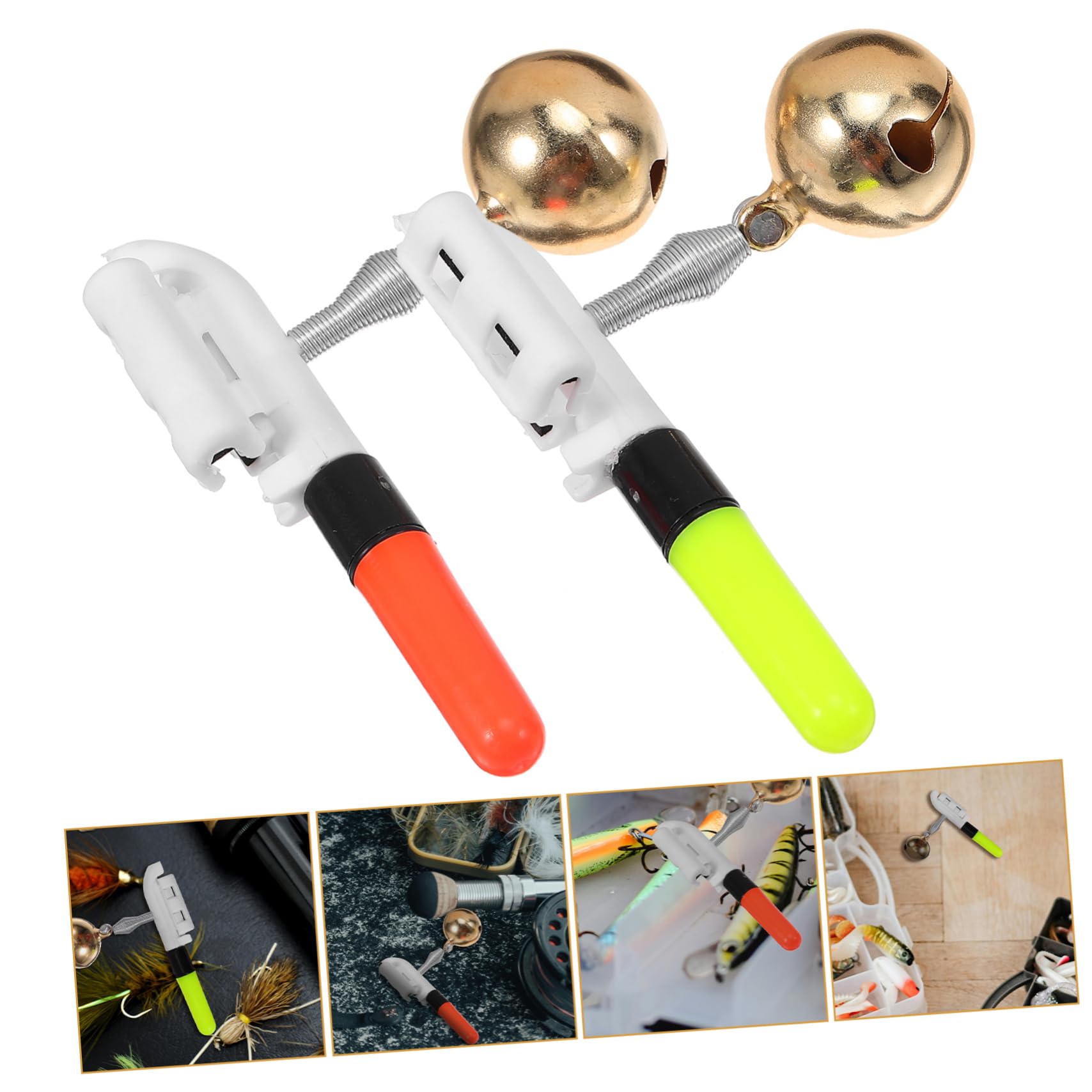 10 Luces de Alerta para Pesca, Indicador Luminoso Diseño de Clip para Caña de Pescar, Compacto, Abs y Cobre, 10 Piezas