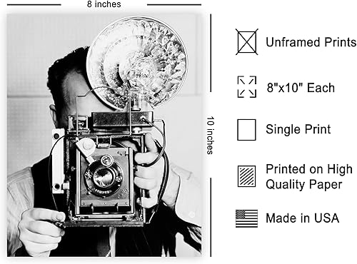 Miniatura 2 de Monem Art - Póster vintage con cámara antigua, impresión retro de fotógrafo, arte de fotografía, regalo para hombres, mujeres, camarógrafos, gran