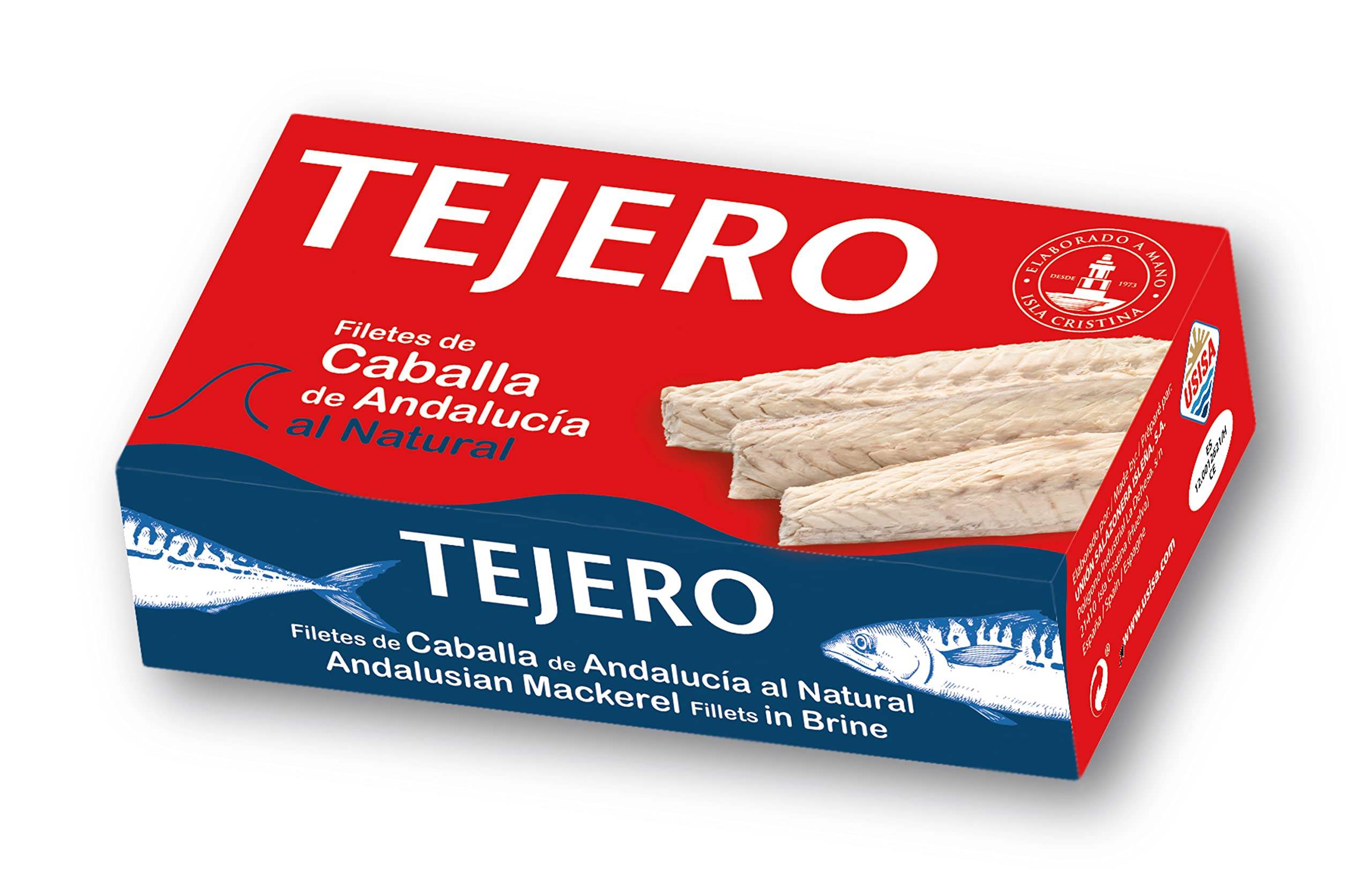 TEJERO - Conserva de Pescado | Filetes de Caballa al natural - 5 Latas x 120 g
