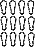 Vista 12 de 8 mosquetones con clip de resorte – M5 de 1.97 pulgadas, ganchos de presión resistentes de enlace rápido para senderismo, camping, pesca, columpio