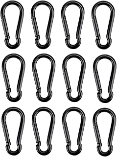 12 Pcs Carabiner Clip Spring Snap Hook - M4 1.57 Inch Heavy Duty Snap Hooks Quick Link for Bird Feeders or Dog Leash & Har...