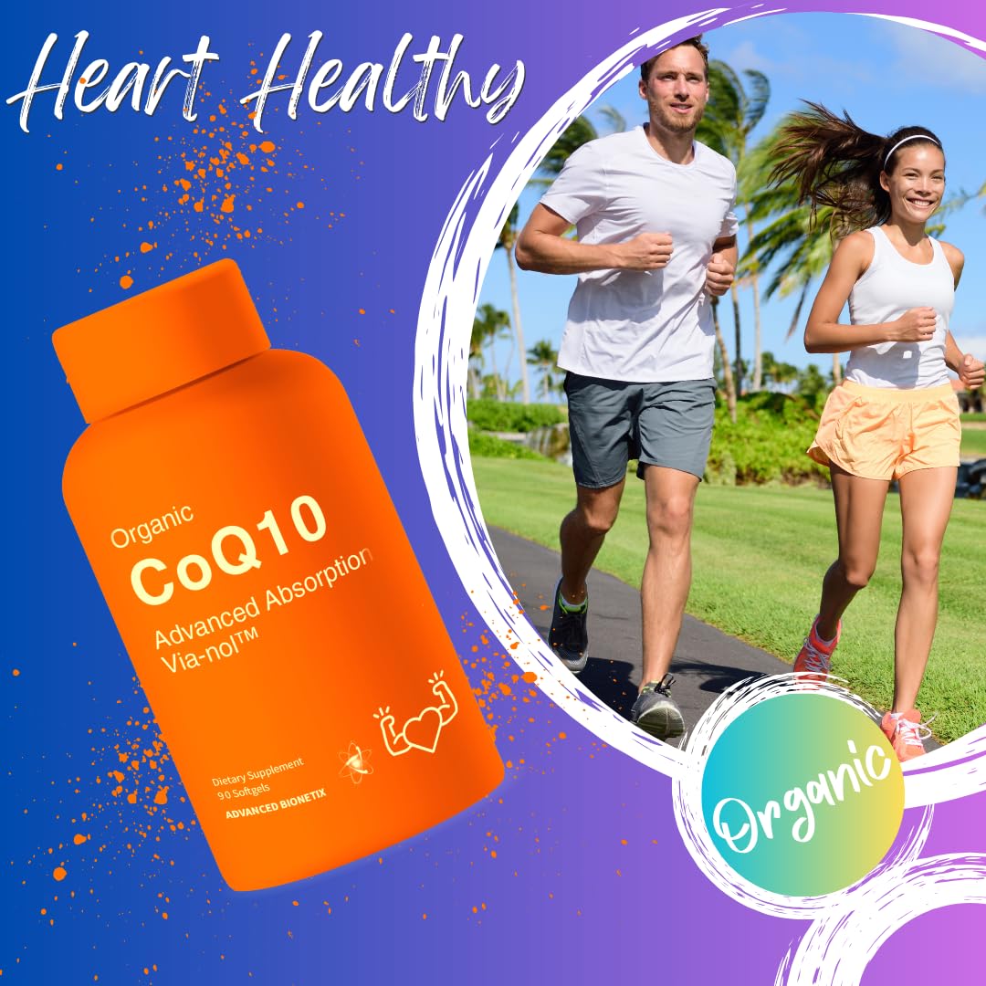 Advanced Bionetix Advanced Absorption 200mg CoQ10 w/Black Pepper Extract. 90 Softgels. Antioxidant Supplement, Heart & Vascular Health, Brain Health, Organic, Gluten Free, Energy Production — Amazon image 3