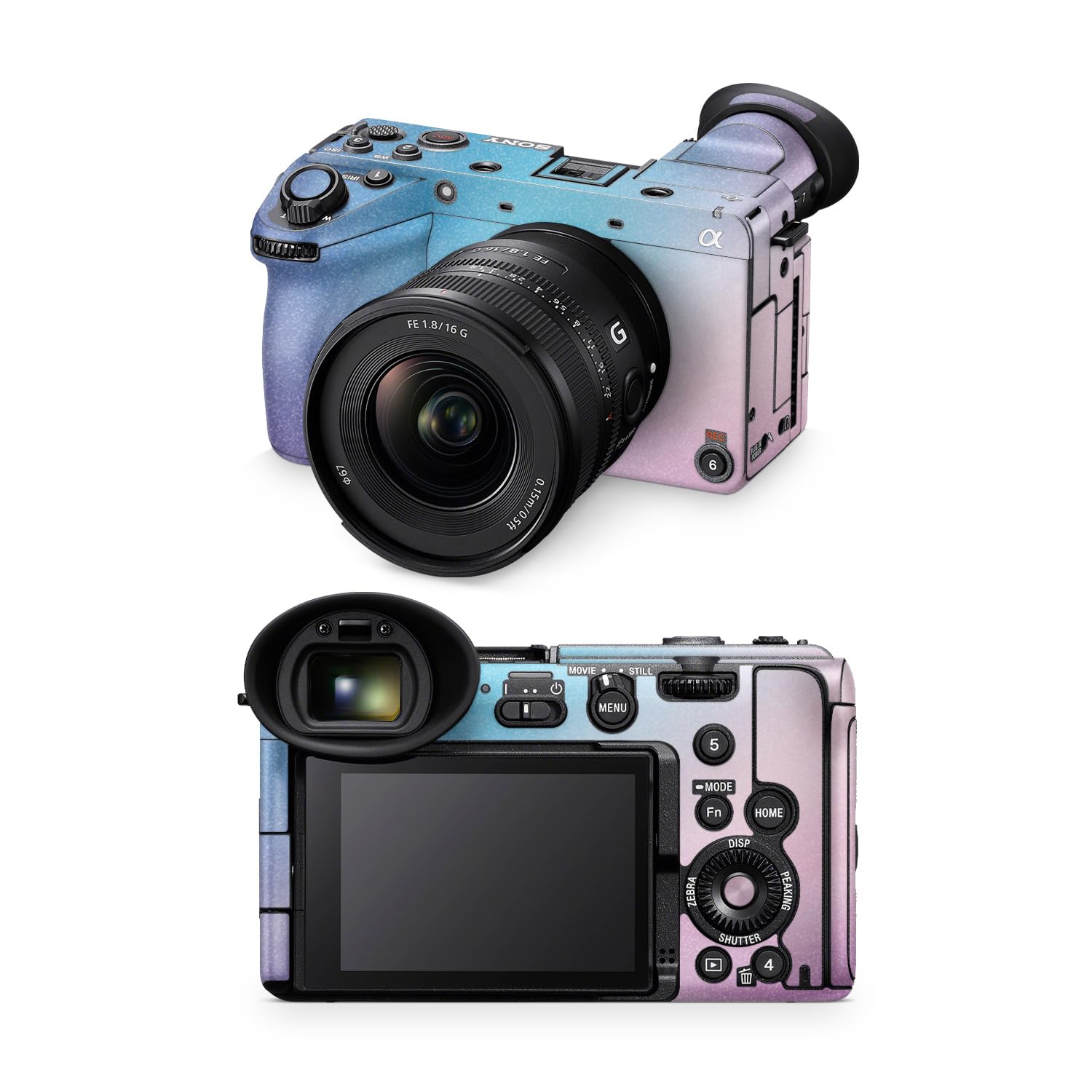 Glossy Glitter Camera Skin Compatible with Sony FX2 Digital Camera (2025) - Royal Haze - Premium 3M Vinyl Protective Wrap Decal Cover - Easy to Apply | Crafted in the USA by MightySkins