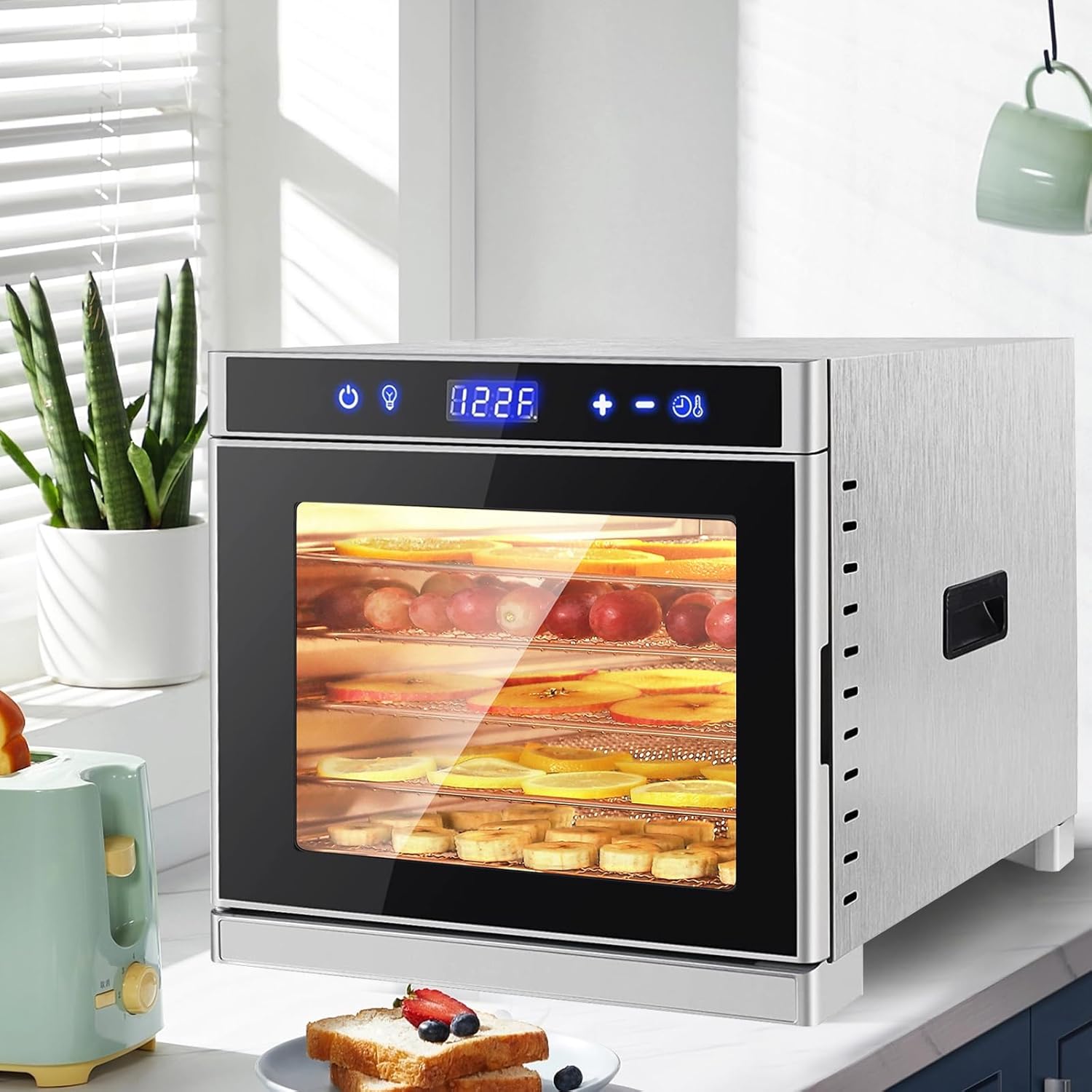 Food Dehydrator for Jerky with Stainless Steel Trays, Large