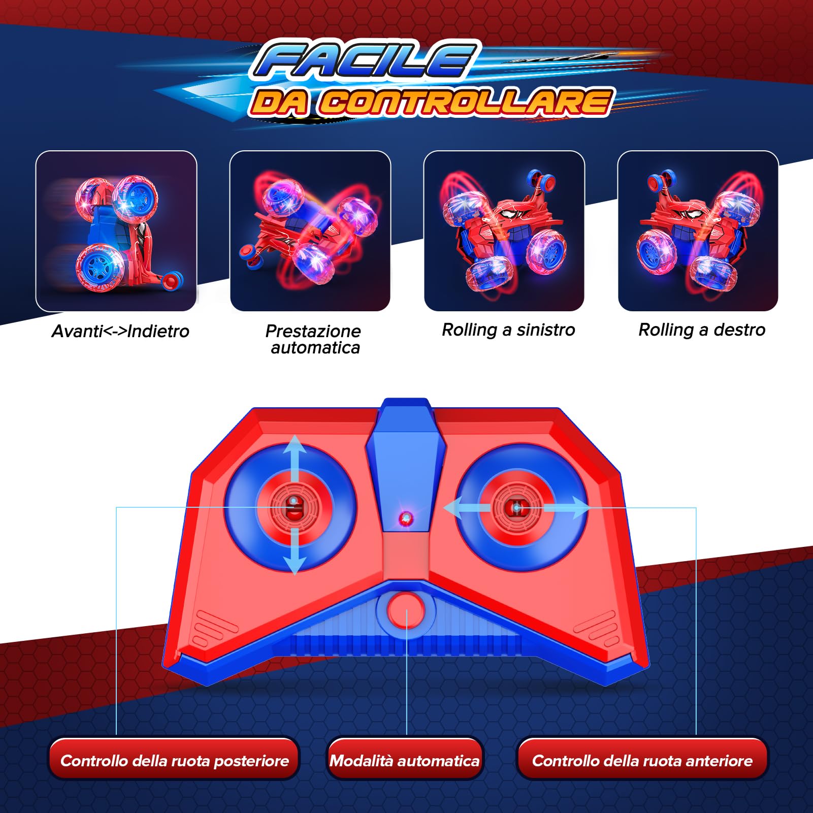 Dreamlandia Macchina Telecomandata Giochi per Bambini, Regalo Bambino 3 4 5 6 7 8 9 10 Anni Maschio, Giocattoli Bambino 3-9 Anni Monster Truck, Regali Natale