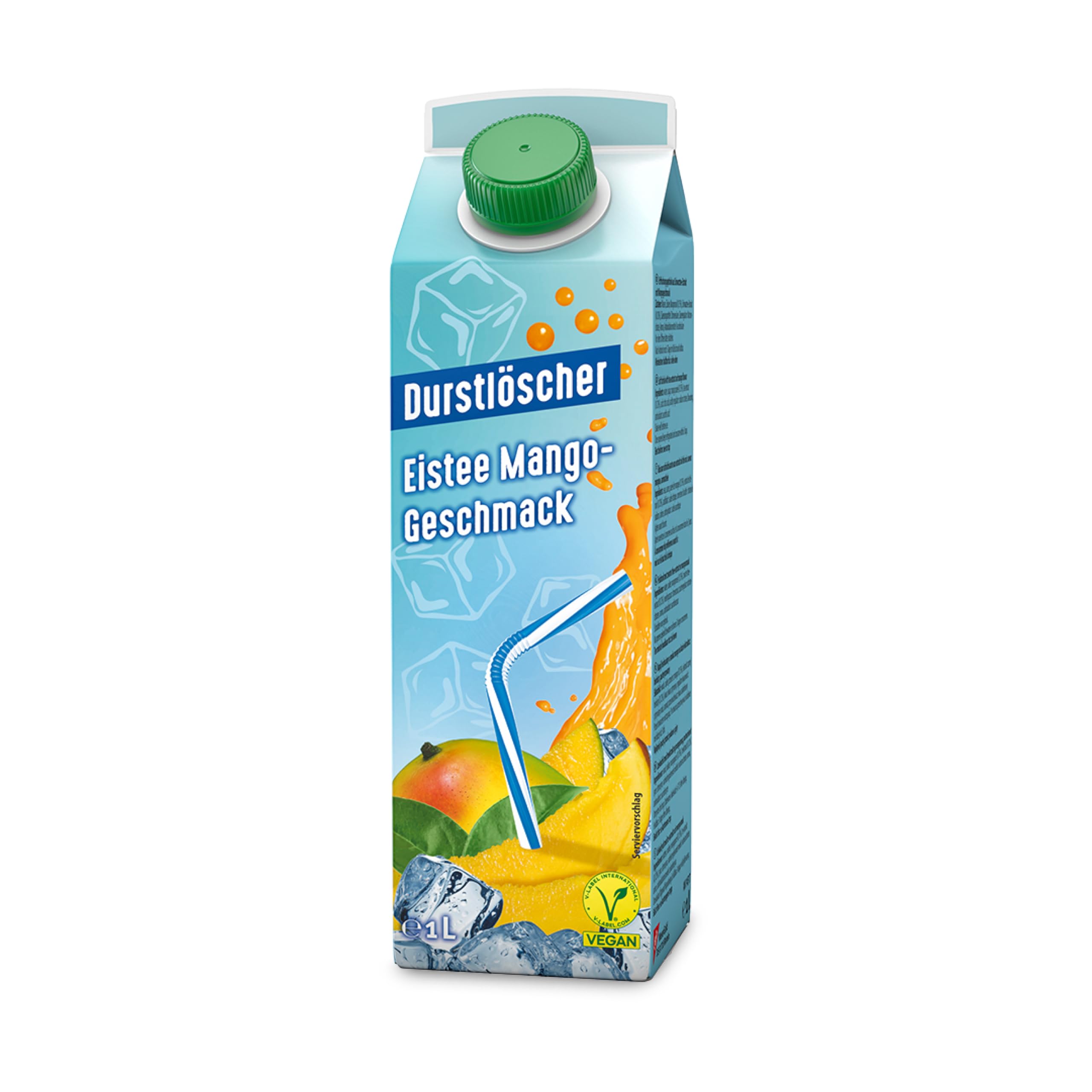 Durstlöscher Eistee Mango, Familienpackung: Erfrischungsgetränk mit Tee-Extrakt & Mango-Geschmack, Pfandfrei, Vegan, Ohne Kohlensäure, Großpackung Wiederverschließbar, Ideal für Zuhause, 16 x 1 l