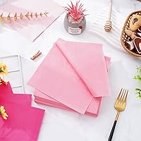 Vista 3 de Whaline Servilletas rosas para el día de San Valentín, 6.5 x 6.5 pulgadas, 3 colores, servilletas de papel desechables con temática rosa