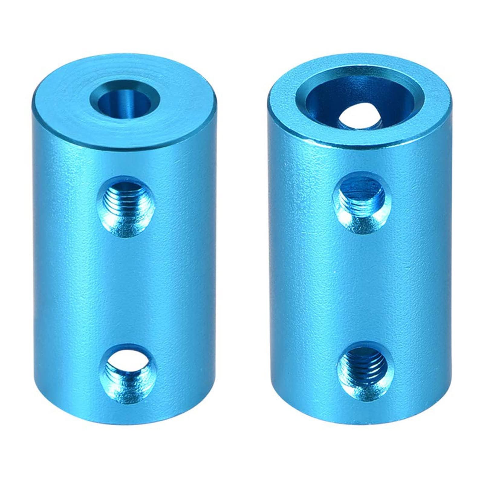 TOP-VIGOR 4mm to 8mm Bore Rigid Coupling L25XD14 Aluminum Alloy Shaft Coupler Connector, Shaft Coupling Joint Connector for 3D Printer, DIY Robots, CNC Machine, Motor Accessories, 2Pcs Blue