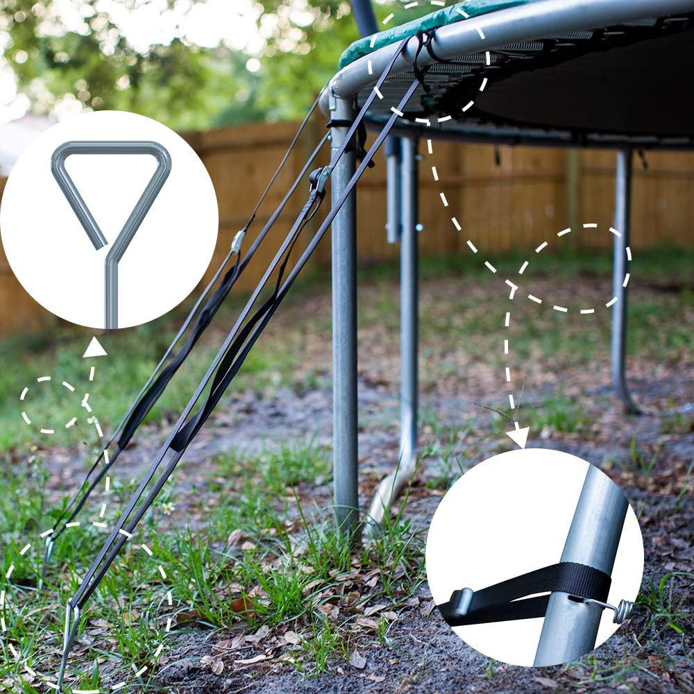 Jumptastic Anchor Kit with Tie Downs Trampoline Stakes Anchors