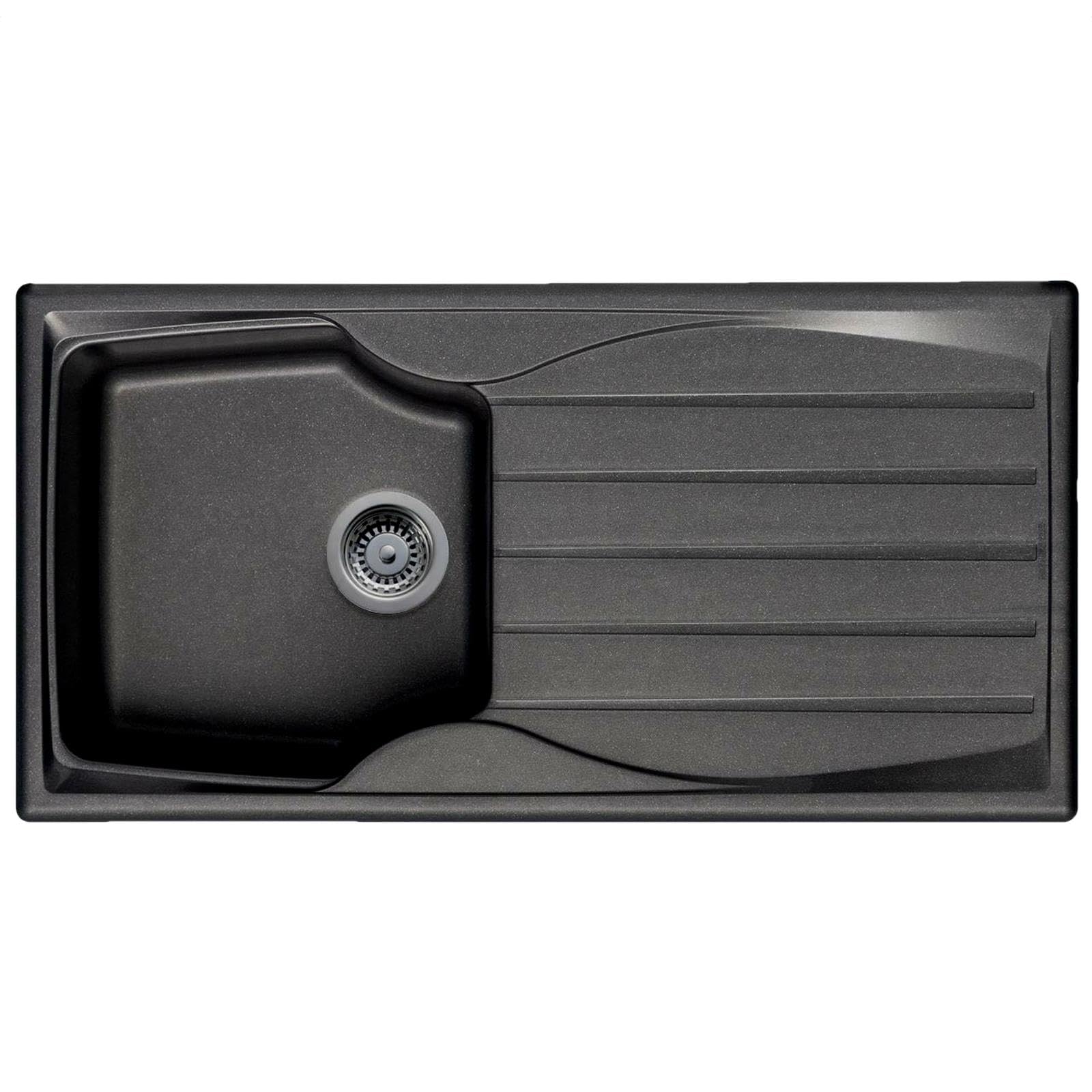 Liquida Graphite Grey Cmp10gr 1.0 Bowl Reversible Kitchen Sink And Waste Kit