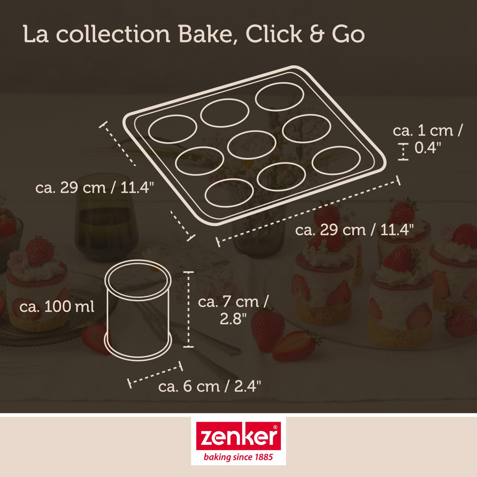 Zenker Lot de 2 moules à manqué avec couvercle 29 cm