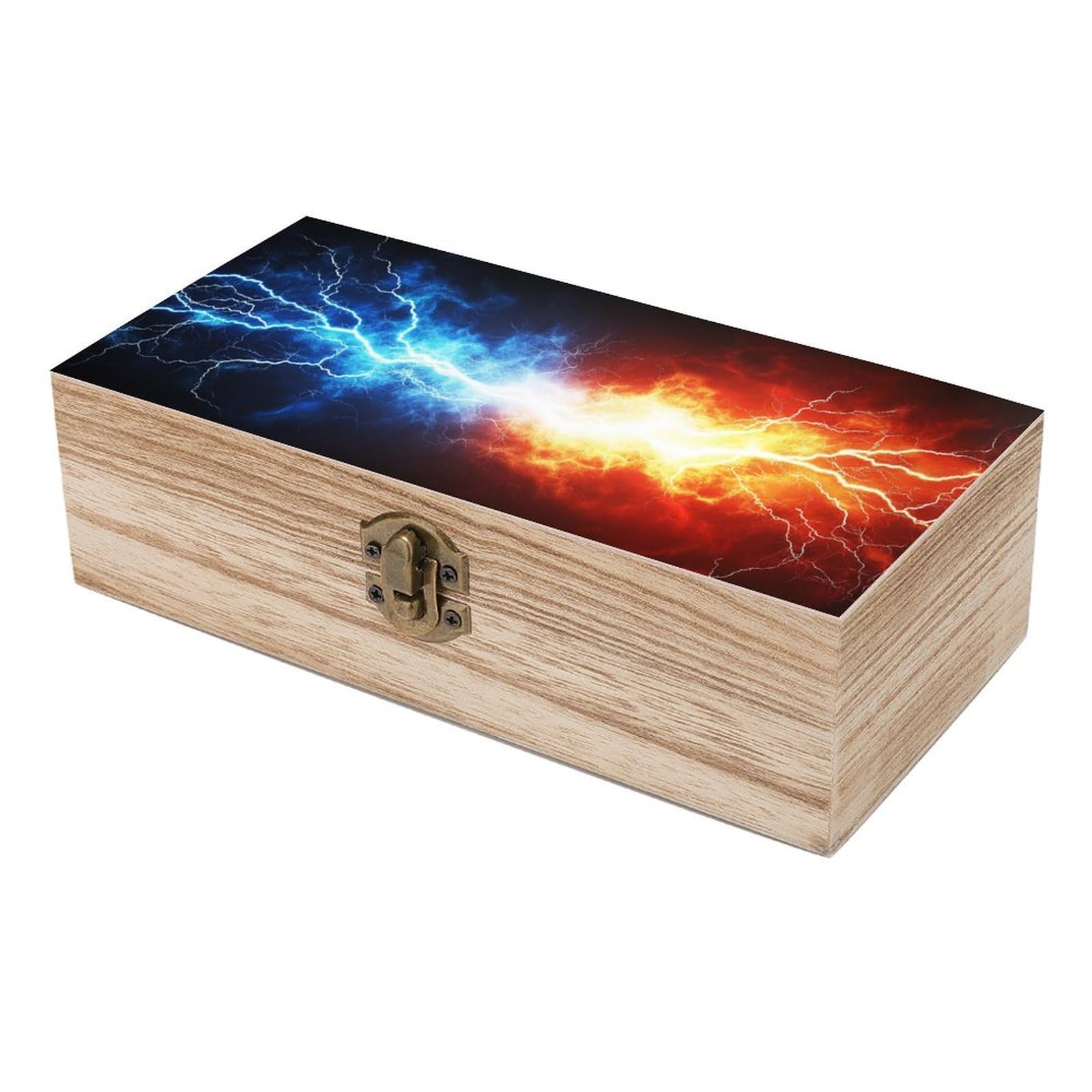 Amazon.com: 24x48-red And Blue Lightning Wooden Storage Box with