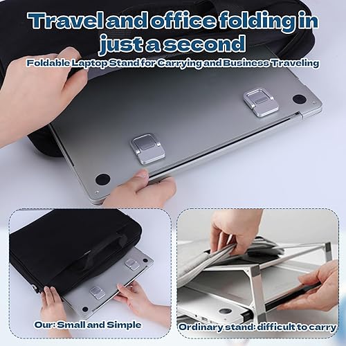 Miniatura 4 de 2 soportes para computadora portátil para escritorio, soportes para teclado, soporte portátil plegable para laptop, elegante soporte para
