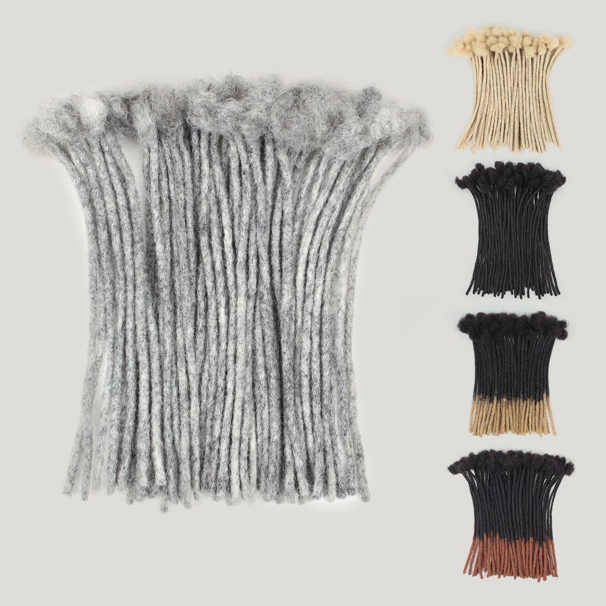 Sangtok 10 inch 40 Strands Loc Extensions Human Hair, 0.6cm Width Real Human Hair Dreadlocks Extensions for Man/Women Full Handmade Dreads Can be Dyed