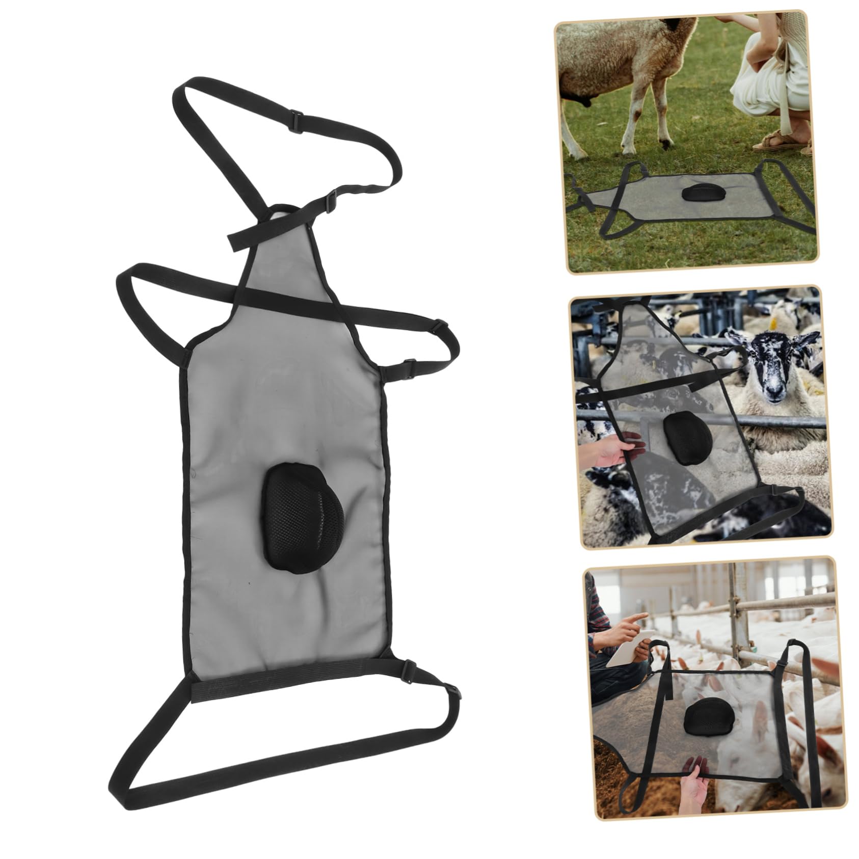 Toyvian Tablier de Contrôle Reproduction pour Moutons et Chèvres en Tissu Mesh Respirant avec Sangle Réglable Noir pour Éleveurs de Bétail
