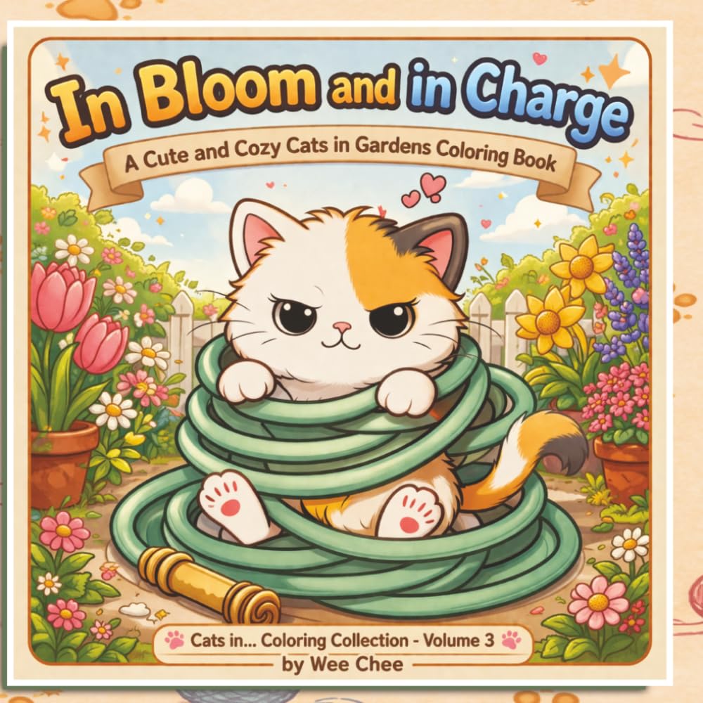 In Bloom and In Charge: A Cute and Cozy Cats in Gardens Coloring Book (Cats In... Coloring Collection)