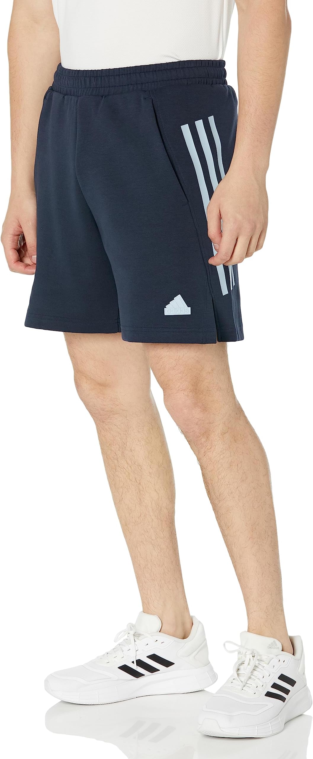 orange 3 stripe adidas shorts