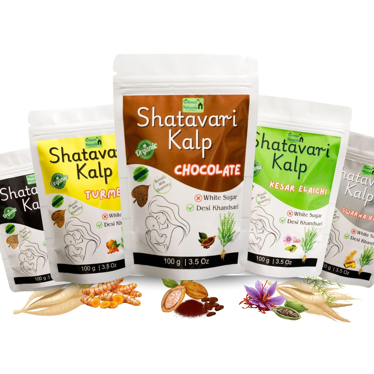 GraminNaturals Organic Shatavari Kalp for Women | Chocolate Flavour | Lactation & Wellness Supplement | Supports Breast Milk Production | Nourishes Lactating Mothers | Made with Desi Khandsari | No Refined White Sugar | 100 g — Amazon image 6