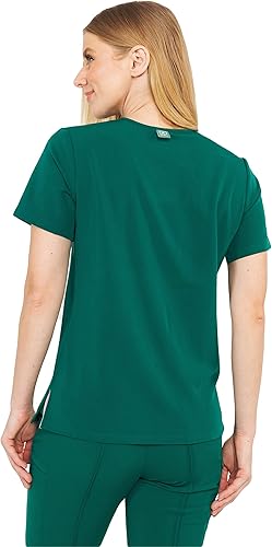 Miniatura 3 de Mediclo Sal Essential - Camiseta médica para mujer, respetuosa con el medio ambiente, sostenible, con cuello en V, bolsillo en el pecho, ropa de